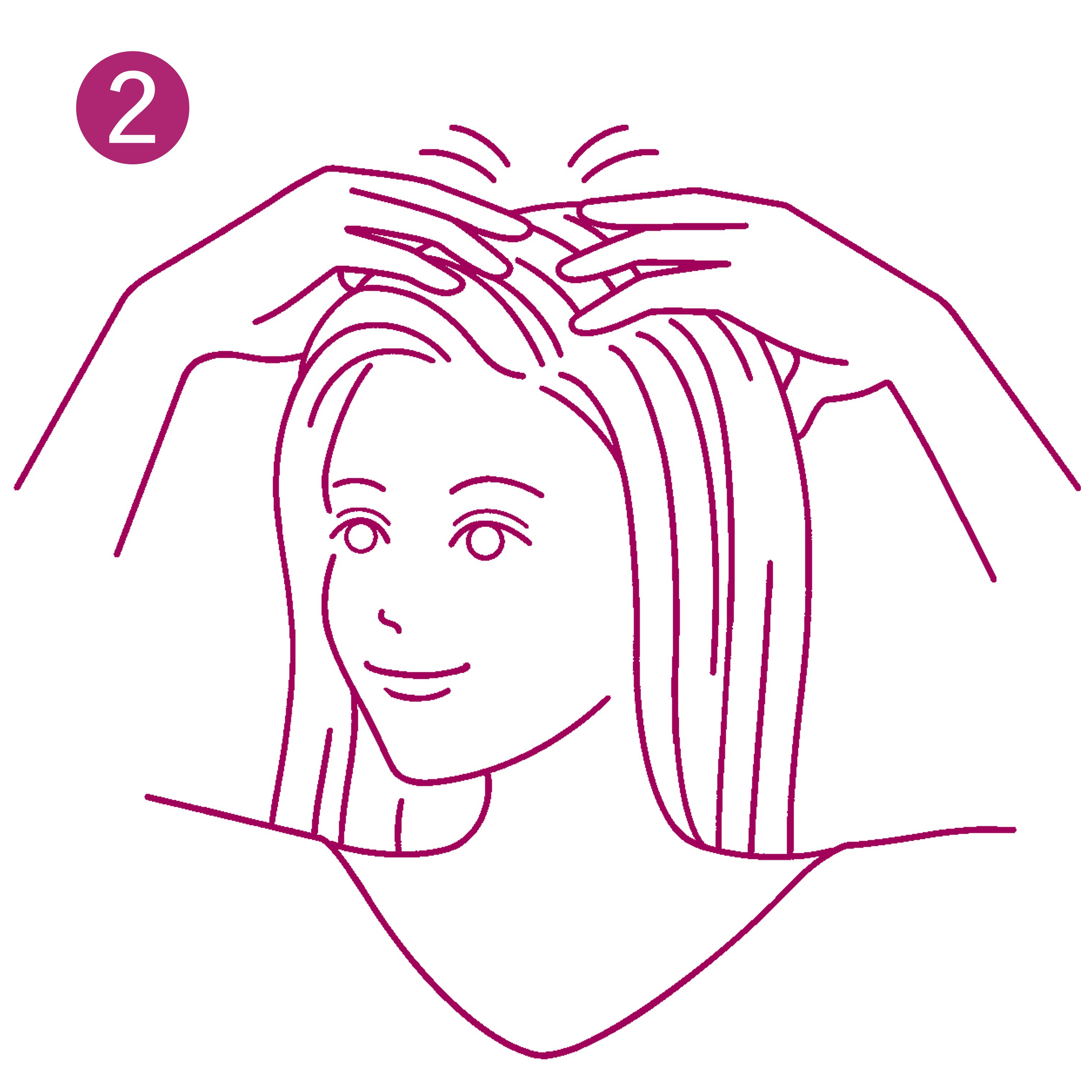 髪が細くなったと感じたら、頭皮マッサージをしましょう。 ② 指の腹を使い、耳の後ろあたりから後頭部全体をもみほぐす。