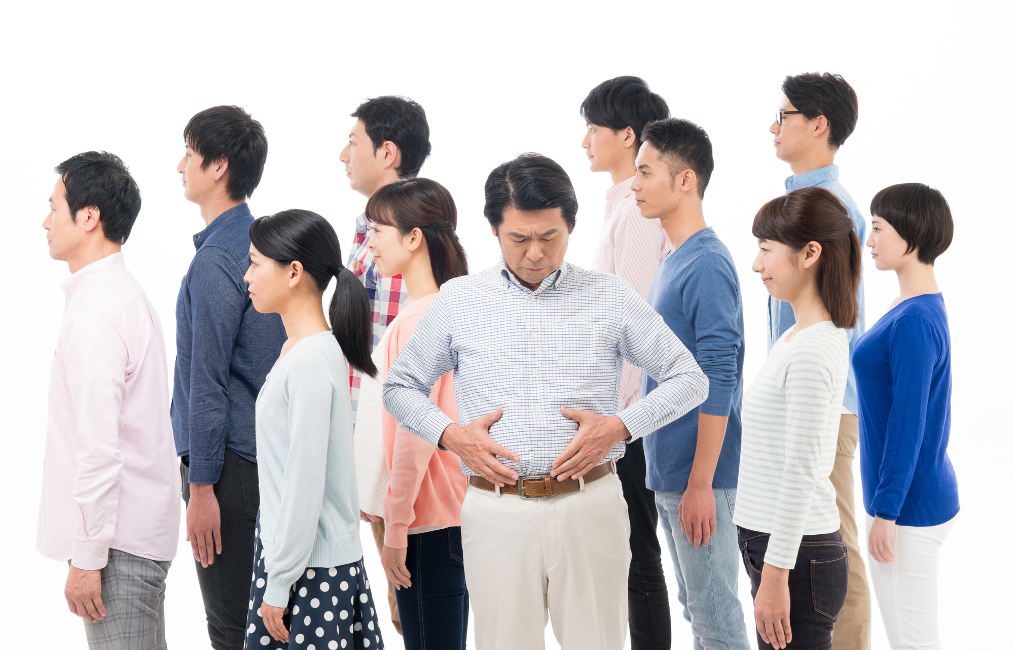 肥満で老化が進む？肥満を気にする男性のイメージ画像