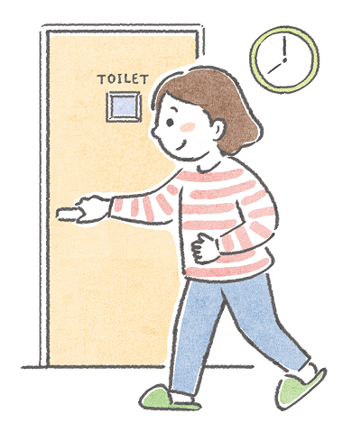 トイレに入る人のイラスト