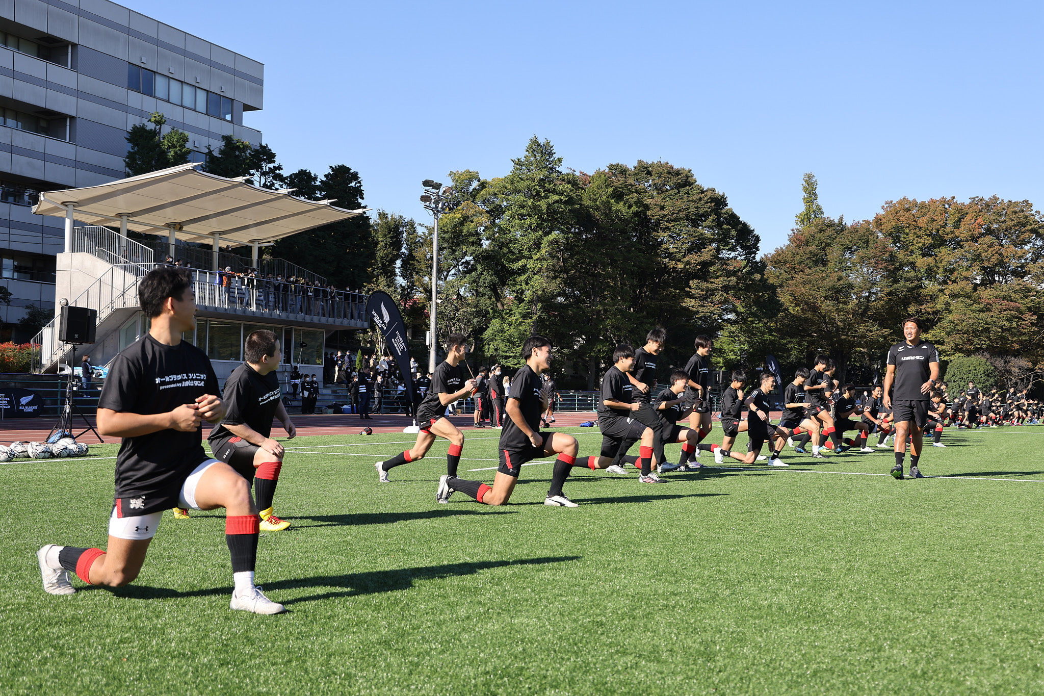 成蹊学園ラグビー部 オールブラックスクリニック練習風景