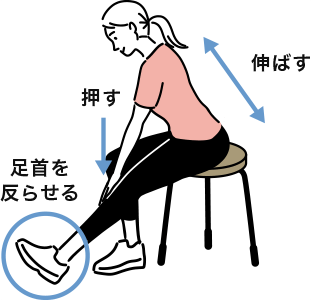 太ももの裏を伸ばすストレッチ