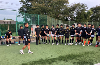 慶應義塾高等学校   ハイパフォーマンスクリニック リポビタンアンバサダーアーロン・スミス氏指導風景