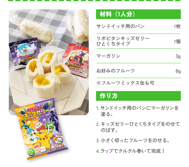 フルーツ入り！くるくるゼリーサンドのレシピ