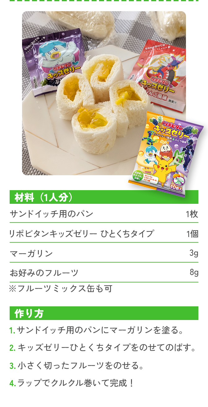 フルーツ入り！くるくるゼリーサンドのレシピ