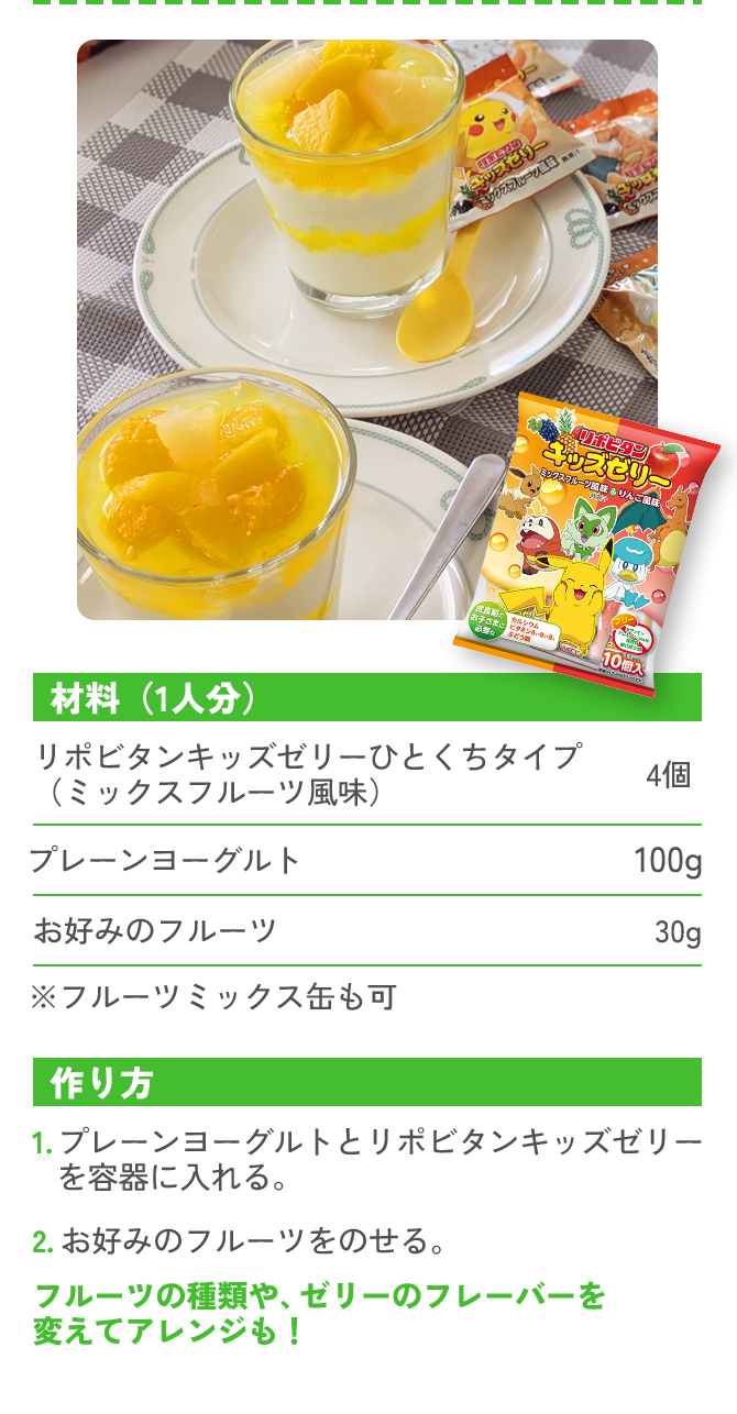 フルーツゼリーヨーグルトのレシピ