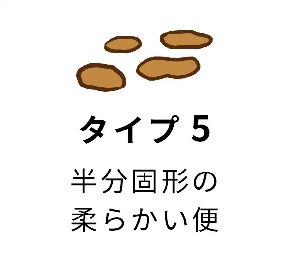 ブリストル便性状スケール タイプ5 半分固形の柔らかい便のイラスト