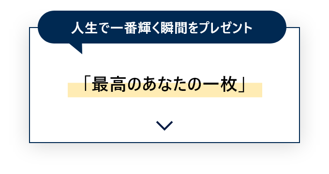 最高のあなたの一枚の写真をプレゼントするサイトへ遷移するためのエリアへアンカーさせるボタン