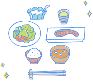 朝ごはんのイラスト