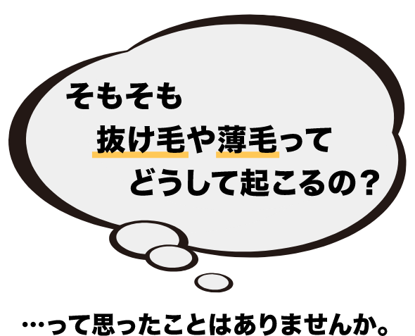 そもそも抜け毛や薄毛ってどうして起こるの？・・・って思ったことありませんか