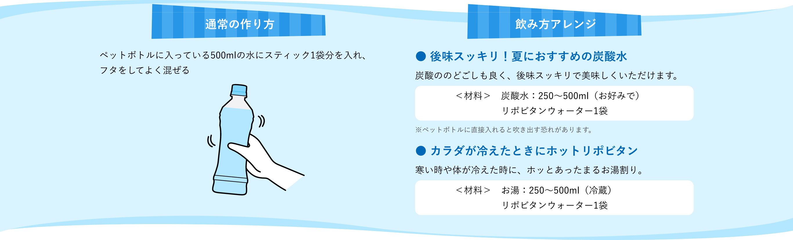 リポビタンウォーター 作り方、飲み方