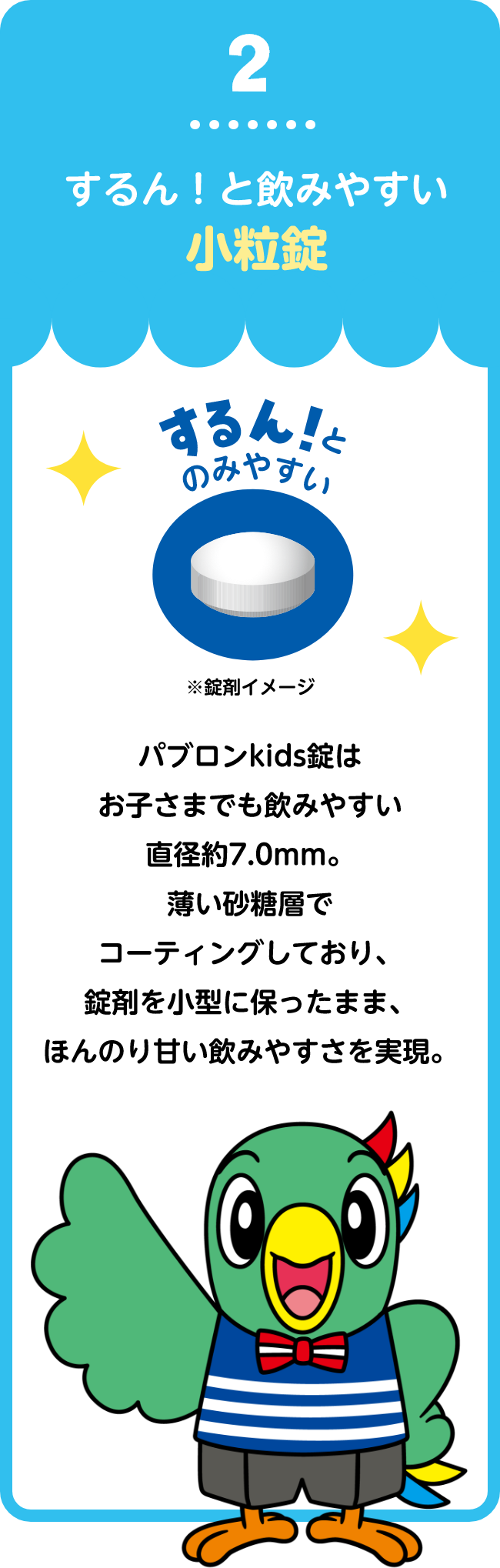 するん！と飲みやすい小粒錠