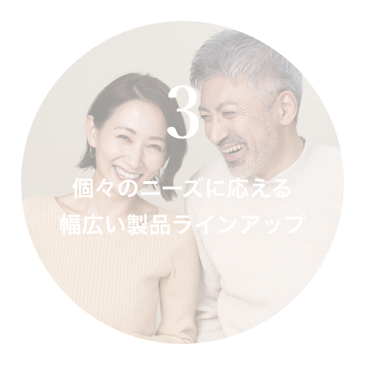 リアップシリーズをおすすめする理由③個々のニーズに応える幅広い製品ラインナップ