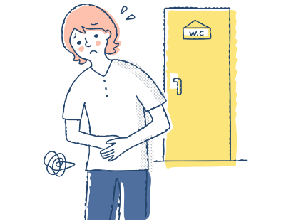 便秘気味の女性のイラスト