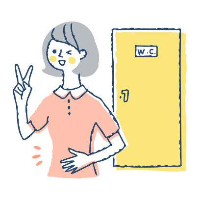 排便習慣を身につけて便秘改善した女性のイラスト