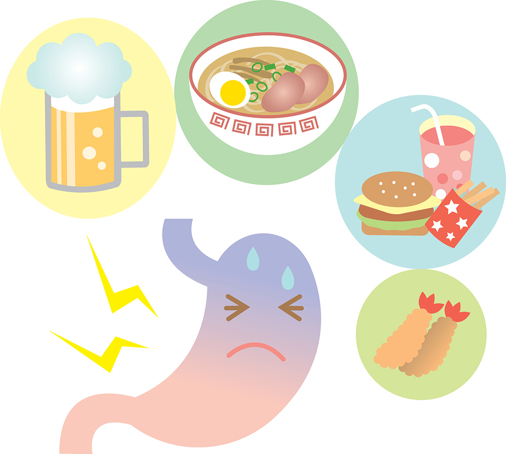 食べすぎが胃もたれや胃痛を引き起こす