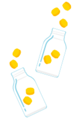 瓶に錠剤を入れるイメージイラスト
