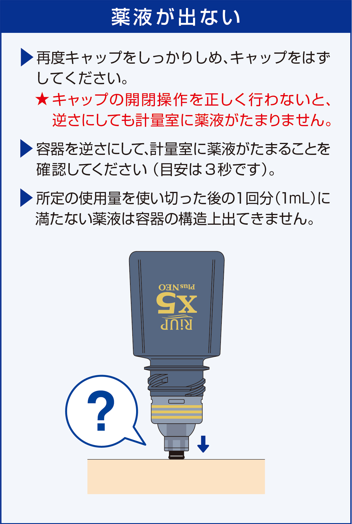 薬液が出ない