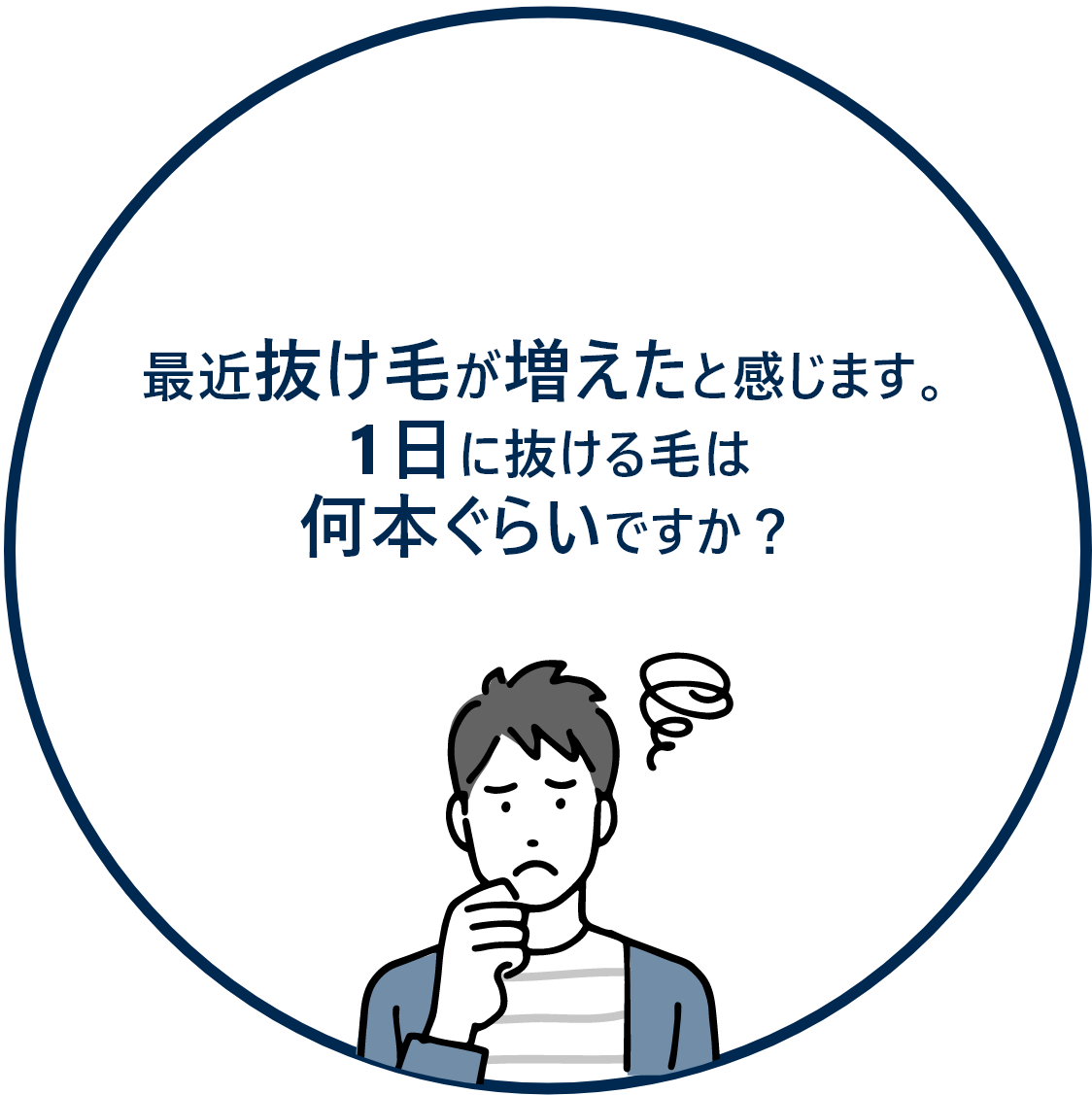 お悩み3：最近抜け毛が増えたと感じます。1日に抜ける毛は何本くらいですか？