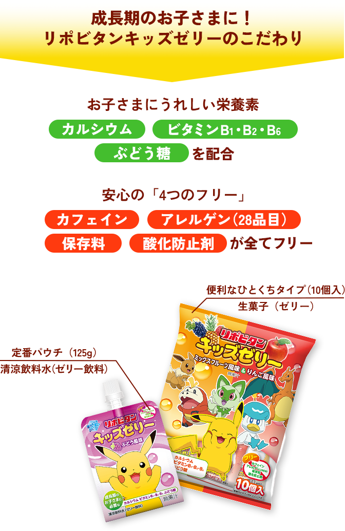 成長期のお子さまに！リポビタンキッズゼリーのこだわり