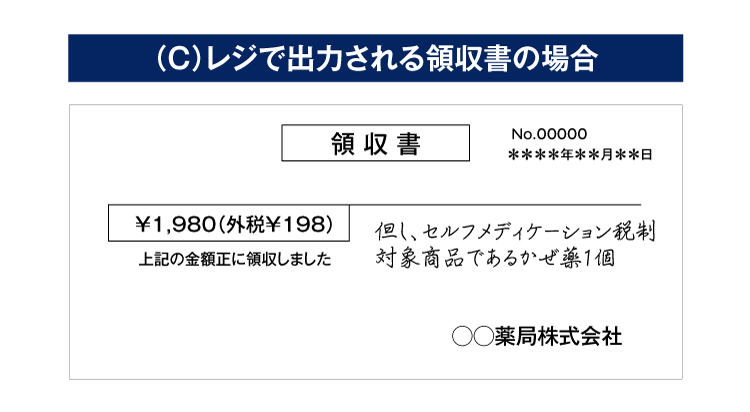 セルフメディケーション税制領収書_レジで出力の場合