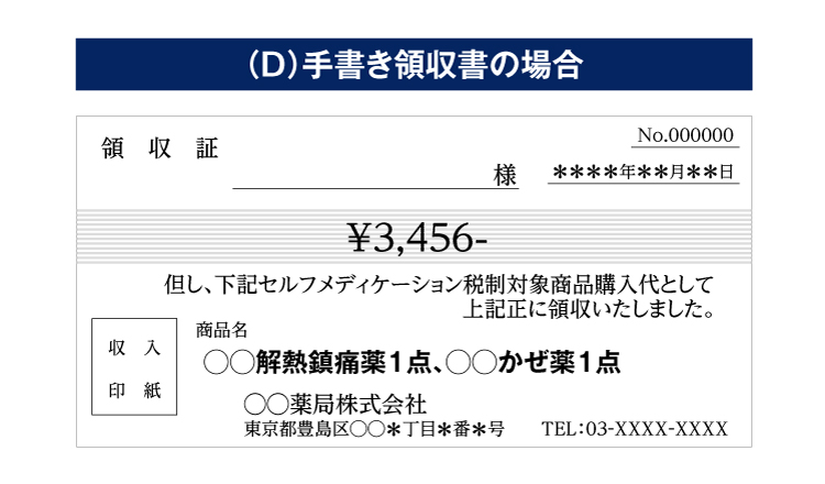 セルフメディケーション税制領収書_手書きの場合