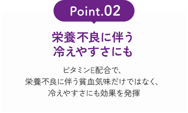 Point02 栄養不良に伴う冷えやすさにも