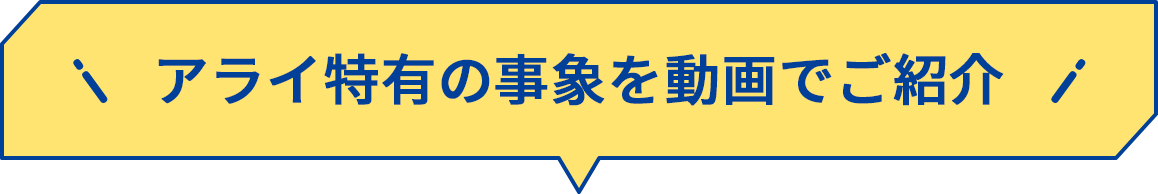 アライ特有の事象を動画でご紹介