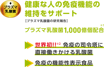 健康な人の免疫機能の維持をサポート