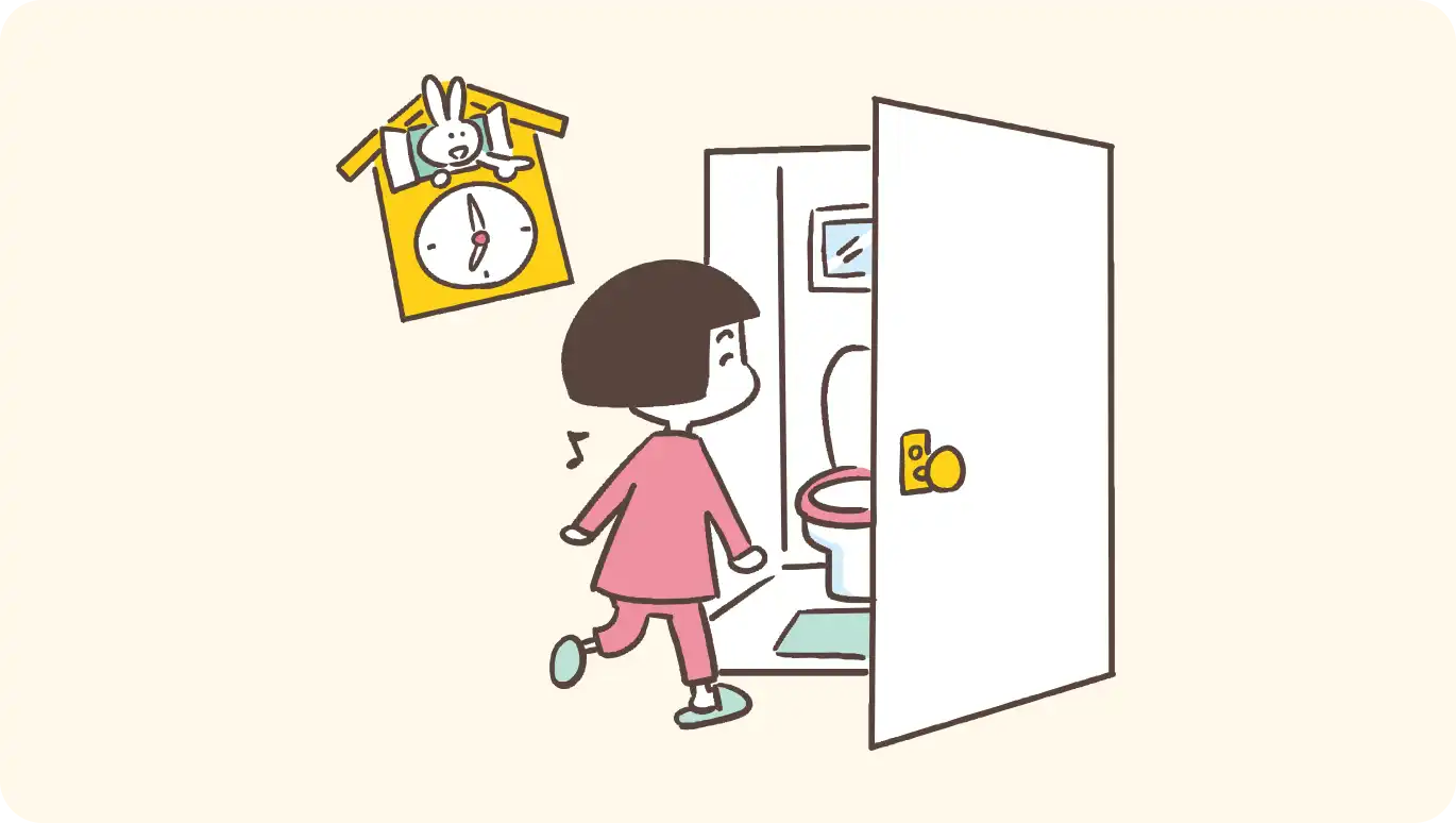 トイレに入っていく女の子のイラスト