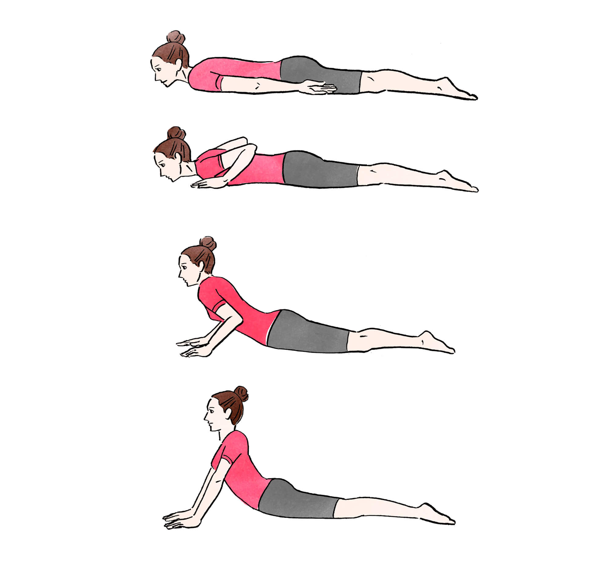 ［腰痛予防ストレッチその2：エクササイズ3・臥位での伸展］