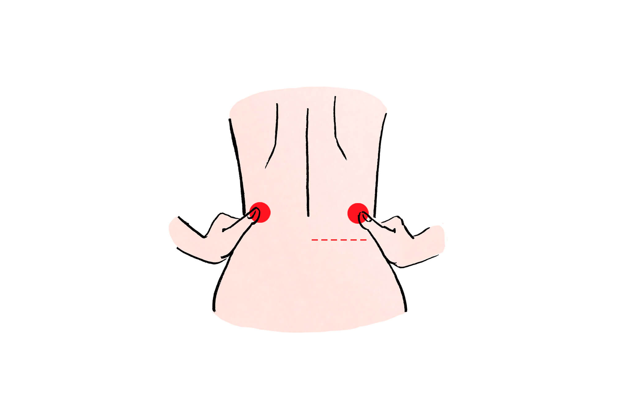 腰痛の痛みを軽減するツボ 　志室（ししつ）