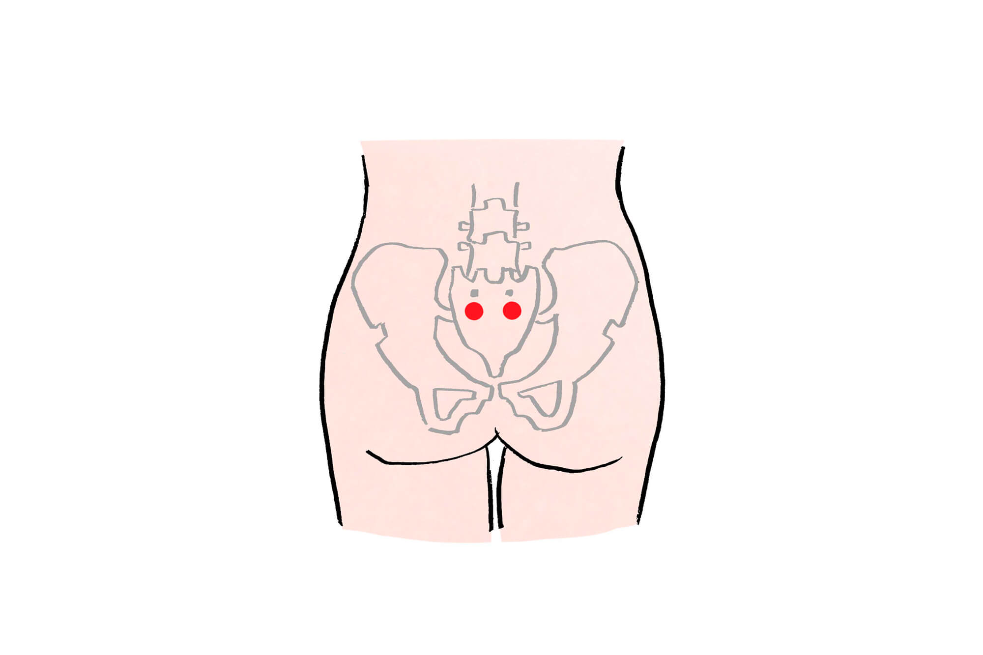 冷えからくる腰痛には足やお尻のツボを温める 　次髎（じりょう）
