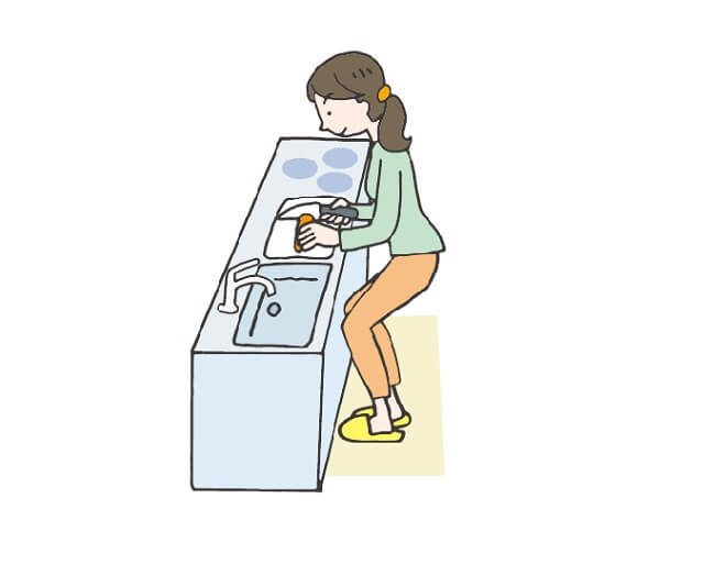 腰に負担をかけない台所仕事